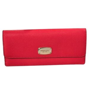 Michael Kors Red-Orange Saffiano Long Wallet